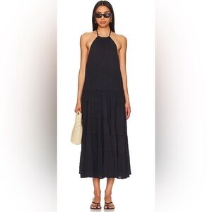 Elegant Black Halter Maxi Dress